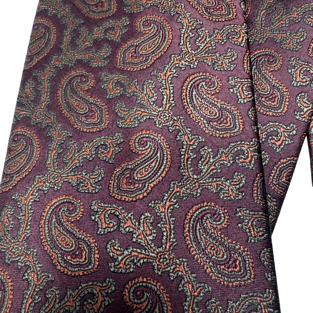 Bentley Picasso Masterpiece NWT Pure 100% Silk Burgundy Paisley Men's Necktie
